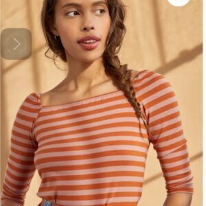 Amela 3/4 Sleeve Reverie Knit Tee - Quartz and Umber